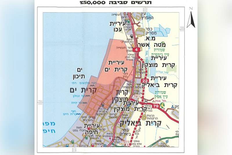 מפת הגבולות המוניציפלית החדשה | באדיבות עיריית קרית ים