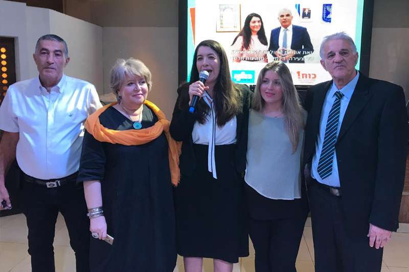 מימין לשמאל: יגאל ישראל, עופרה גוזלן, אפרת דוד-ששון, טניה קליימן וברוך מריומה | צילום: רדיו חיפה
