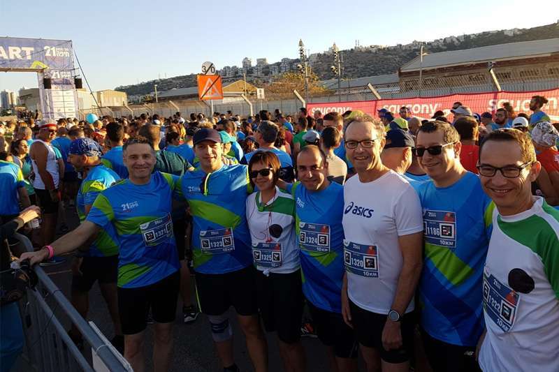 צוות המכון הקרדיולוגי ברמב"ם שמשתתף במרוץ | צילום: דוברות רמב"ם