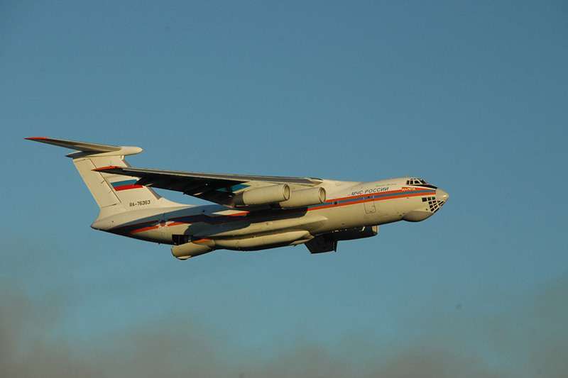 הגעת מטוס הכיבוי הרוסי "אלושן", אסון הכרמל 2010 | צילום: מאיר בן סירא