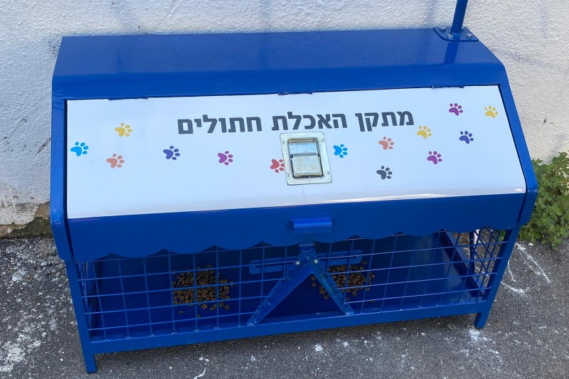 תחנת האכלת חתולים בכרמליה | צילום: ראובן כהן, דוברות עיריית חיפה