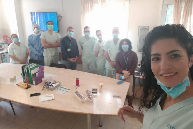צוות מחלקת הקורונה בבית החולים כרמל | צילום: נסרין דאוד