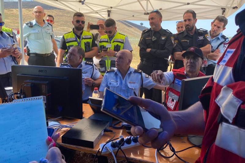 ישיבת הערכת המצב של כוחות הביטחון, הכיבוי וההצלה | צילום: משטרת ישראל