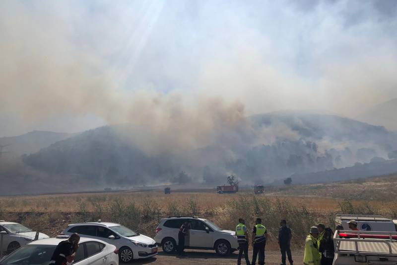 השריפה בקרית חרושת | צילום: כבאות והצלה