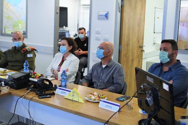 אוהד שגב, נחשון צוק, עינת קליש ואלוף אורי גורדין | צילום: ראובן כהן, דוברות עיריית חיפה