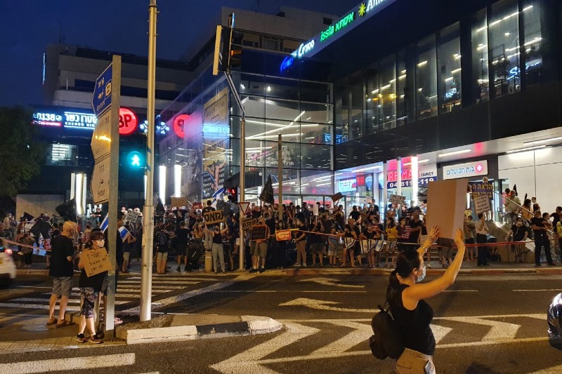ההפגנה הערב בצומת חורב | צילום: שירות רדיו חיפה