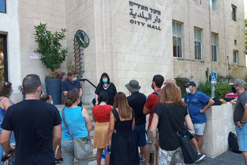 הפגנת מדריכי החוגים, היום | צילום: גלעד ארוצ'ס