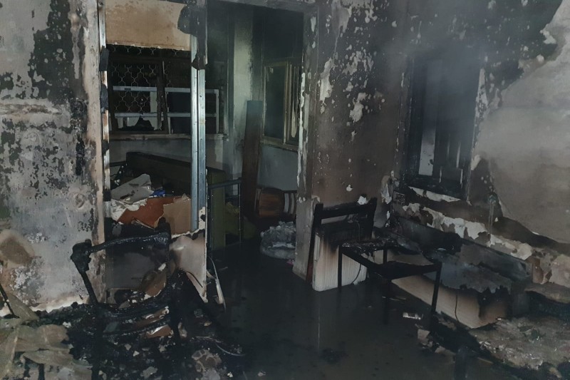 הדירה שנשרפה | צילום: כבאות והצלה