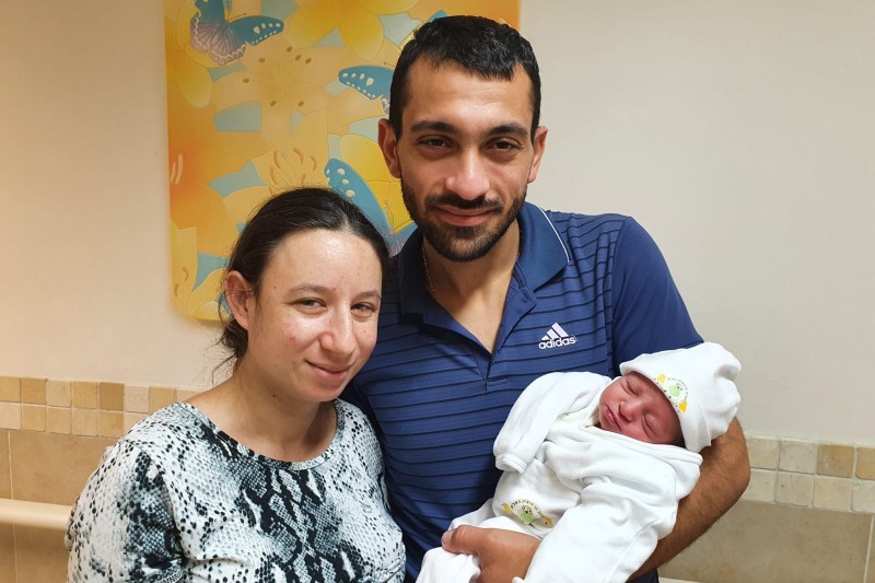אלונה, יעקב ומיאל מזרחי | צילום: הקריה הרפואית רמב"ם