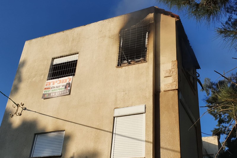 המבנה בו פרצה האש | צילום: כבאות והצלה