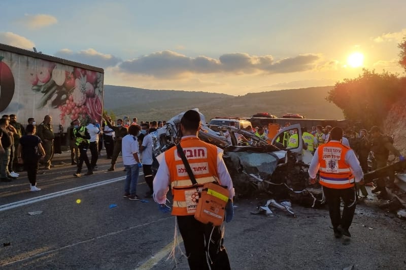 זירת התאונה | צילום: איחוד הצלה