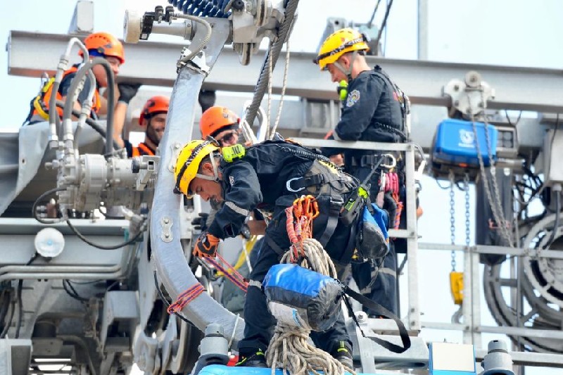 תרגיל חירום, רכבלית המפרץ | צילום: כבאות והצלה