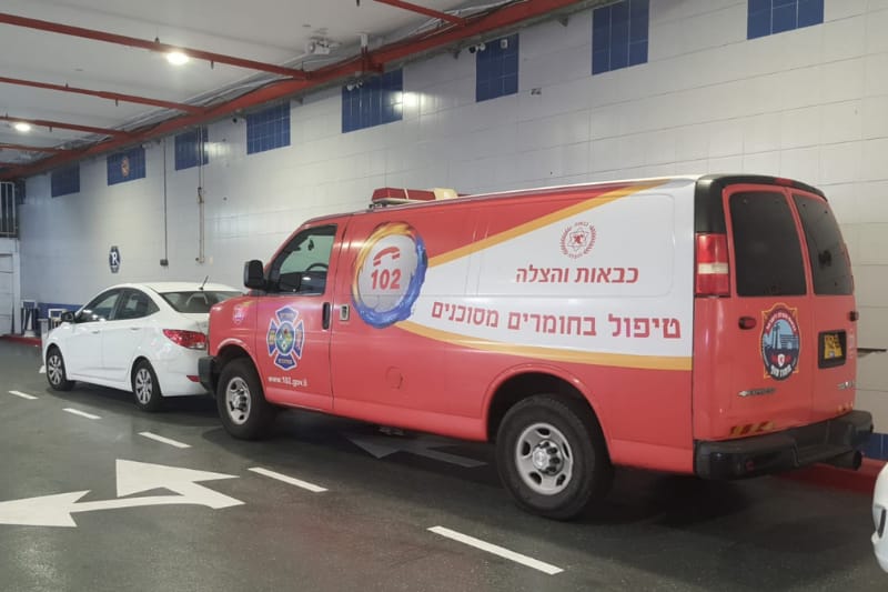 חניון חלונות הסיטי | צילום: כבאות והצלה