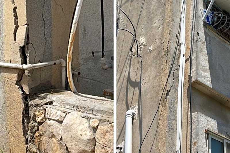 בניין בסכנת קריסה ברחוב דגניה | צילום: שירות רדיו חיפה